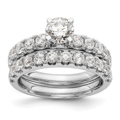 True Origin 14K White Gold 3/4 carat Lab Grown Diamond VS+ F+ Semi-Mount Peg Set Engagement Ring