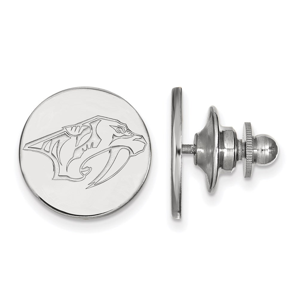 14K White Gold NHL LogoArt Nashville Predators Lapel Pin