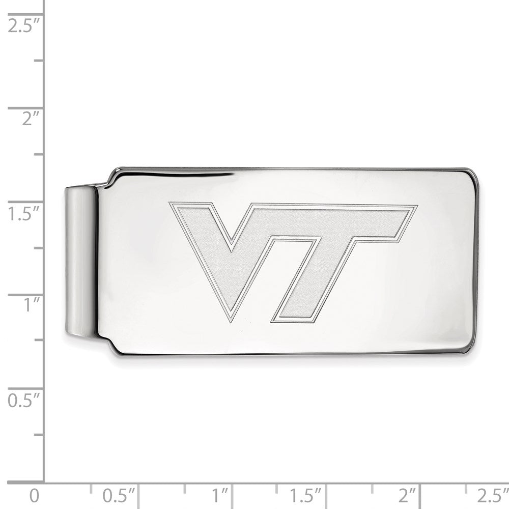 10K White Gold LogoArt Virginia Tech V-T Money Clip