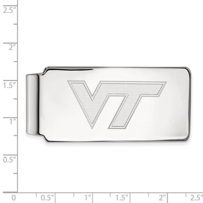10K White Gold LogoArt Virginia Tech V-T Money Clip