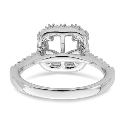True Origin 14K White Gold 3/4 carat Lab Grown Diamond VS+ F+ Semi-Mount Asscher Halo Engagement Ring