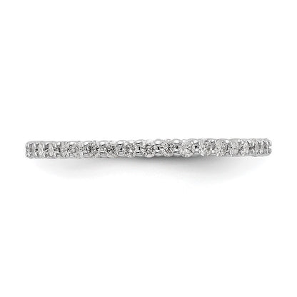 14K White Gold Polished Size 7.5 Shared Prong 1/2 carat Diamond Complete Eternity Wedding Band Ring
