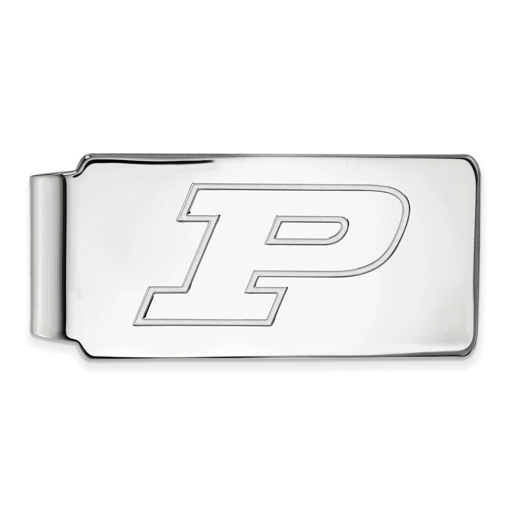 10K White Gold LogoArt Purdue University Letter P Money Clip