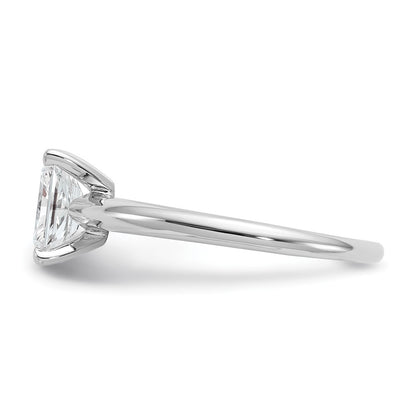 14K White Gold 1 carat Lab Grown Diamond VS+ F+ Radiant Solitaire Complete Engagement Ring