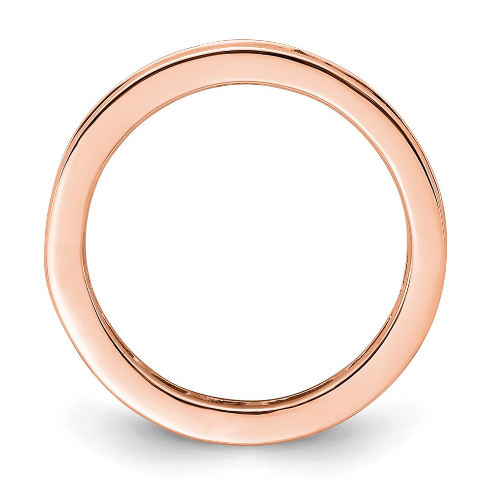 14K Rose Gold Polished Size 5.5 Channel-set 1 carat Princess Diamond Complete Eternity Wedding Band Ring