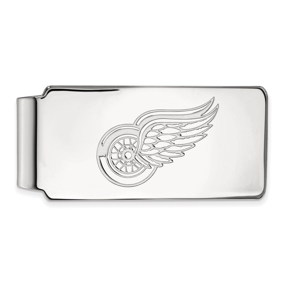 10K White Gold NHL LogoArt Detroit Red Wings Money Clip