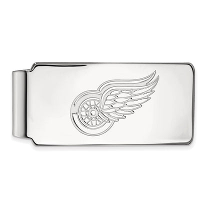 10K White Gold NHL LogoArt Detroit Red Wings Money Clip