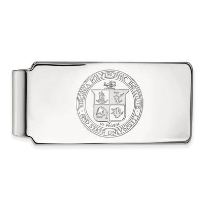 14K White Gold LogoArt Virginia Tech Crest Money Clip