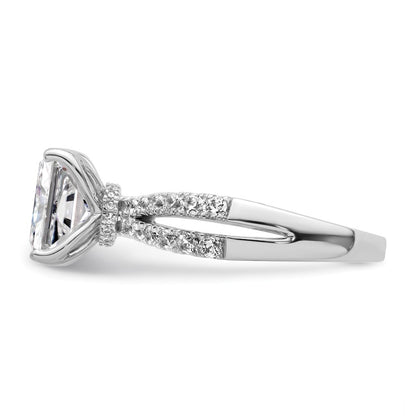 True Origin 14K White Gold 2 5/8 carat Lab Grown Diamond VS+ F+ Complete Radiant Engagement Ring