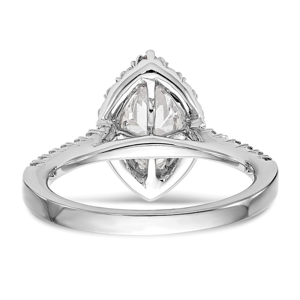 True Origin 14K White Gold 1/2 carat Lab Grown Diamond VS+ F+ Semi-Mount Marquise Halo Engagement Ring