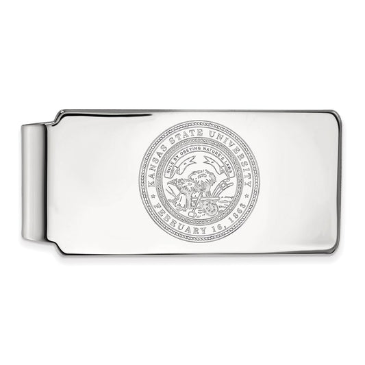 10K White Gold LogoArt Kansas State University Crest Money Clip