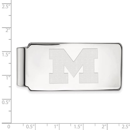 10K White Gold LogoArt University of Michigan Letter M Money Clip