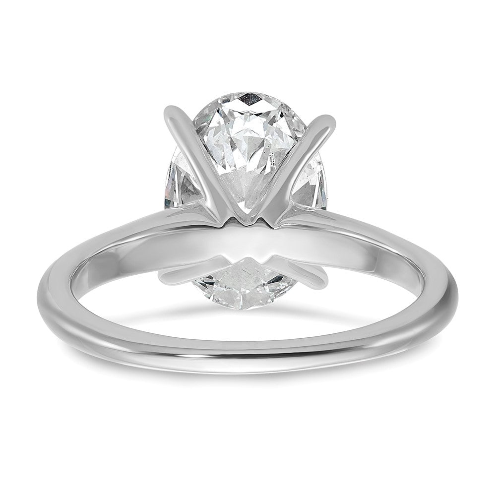 14K White Gold 3 carat Certified Lab Grown Diamond VS+ F+ Oval Complete Solitaire Engagement Ring