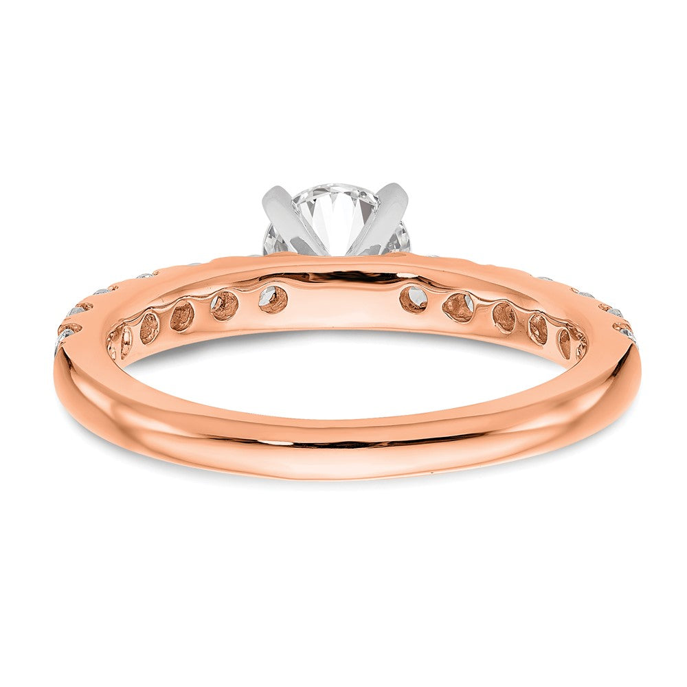 True Origin 14K Rose Gold 5/8 carat Lab Grown Diamond VS+ F+ Semi-Mount Peg Set Engagement Ring