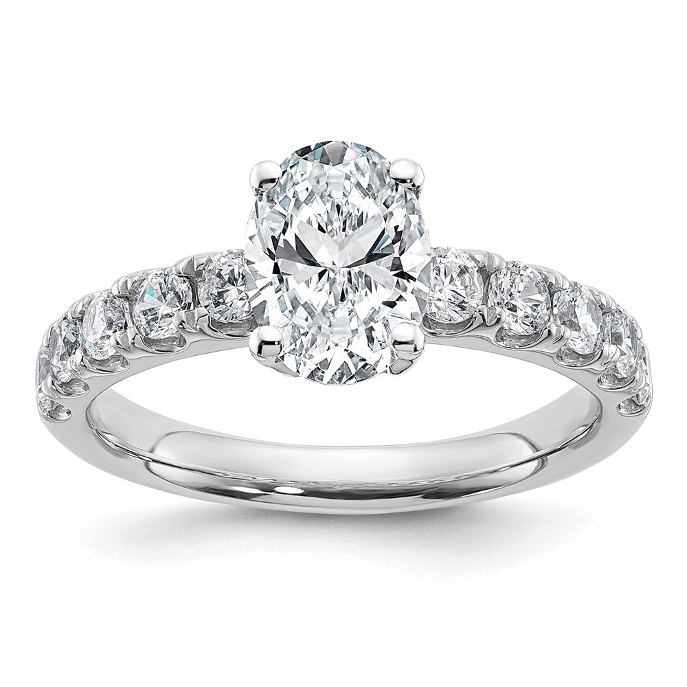 14K White Gold Certified 3 3/4 carat Lab Grown Diamond VS+ F+ Oval Complete Engagement Ring