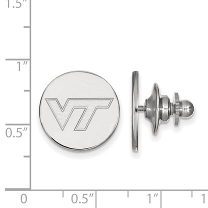 14K White Gold LogoArt Virginia Tech V-T Lapel Pin