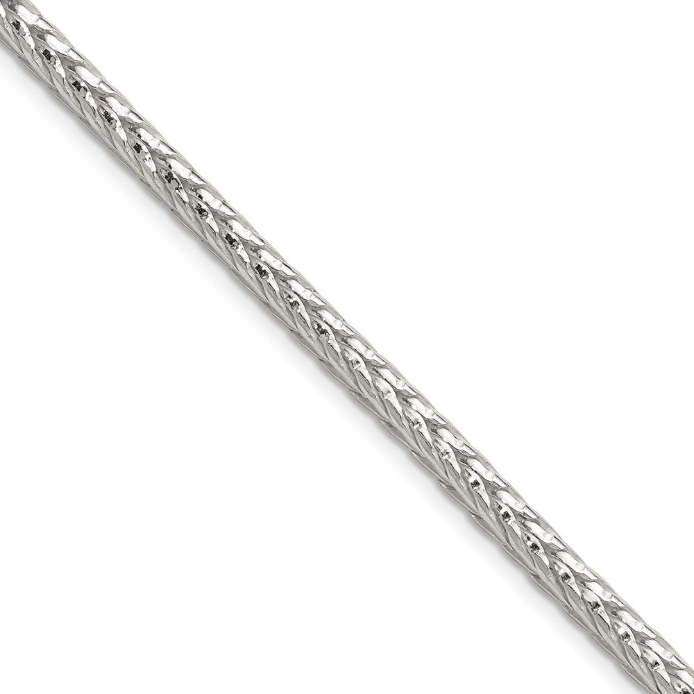 Sterling Silver 3.8mm Diamond-cut Round Franco 26 Inch Chain