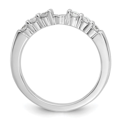 14K White Gold Peg Set 3/8 carat Diamond Semi-mount Engagement Ring