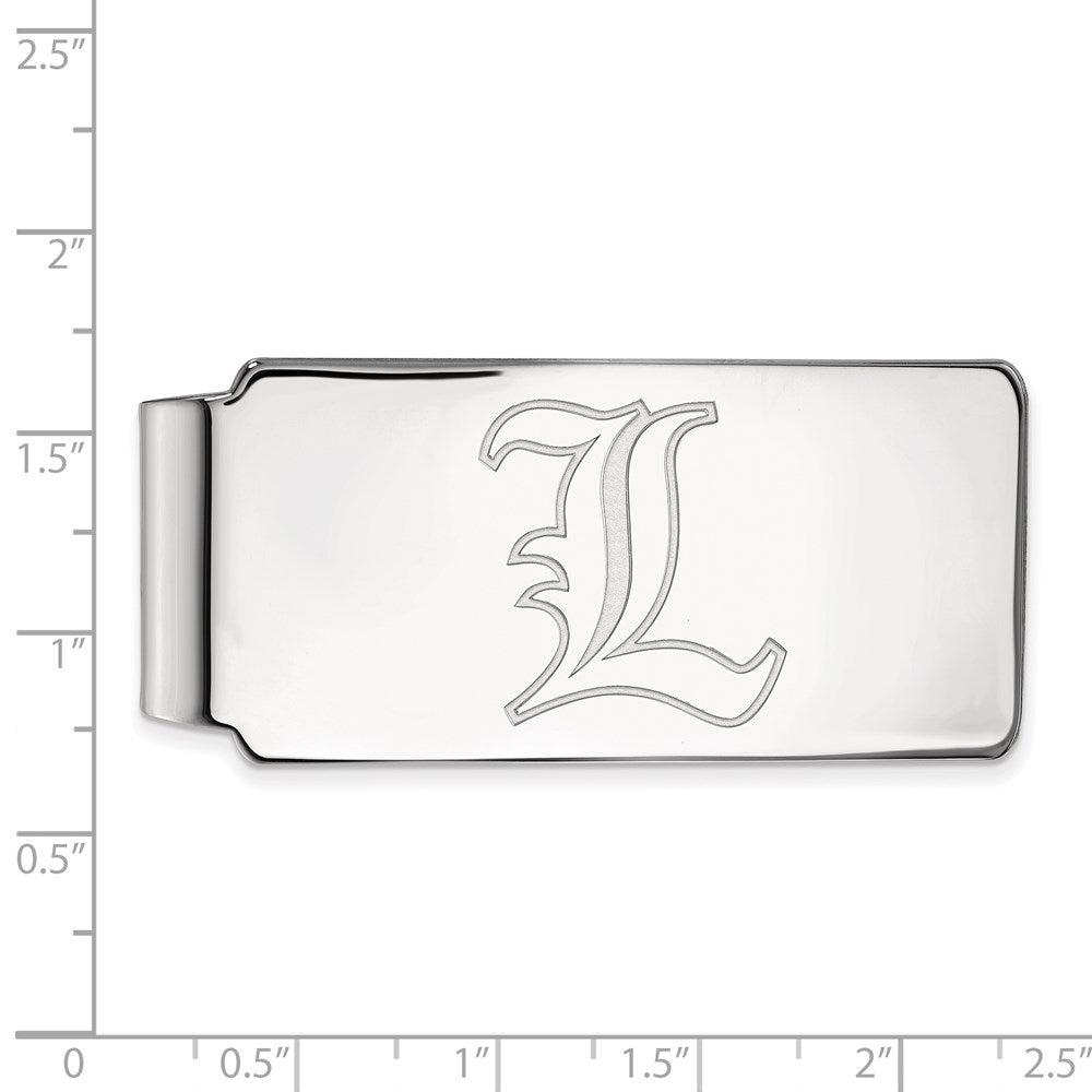 10K White Gold LogoArt University of Louisville Letter L Money Clip