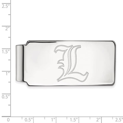 10K White Gold LogoArt University of Louisville Letter L Money Clip