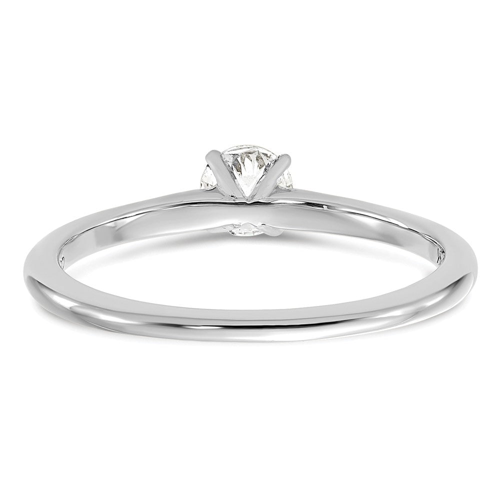 14K White Gold 1/3 carat Lab Grown Diamond VS+ F+ Round Complete Solitaire Engagement Ring