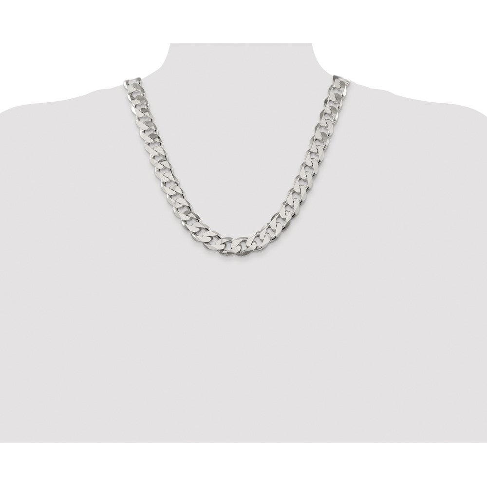 Sterling Silver Rhodium-plated 14.5mm Curb 22 Inch Chain