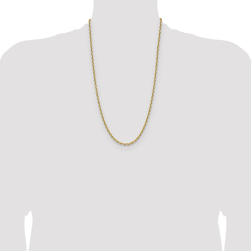 14K Yellow Gold 3.90mm D/C French Link 26 Inch Chain