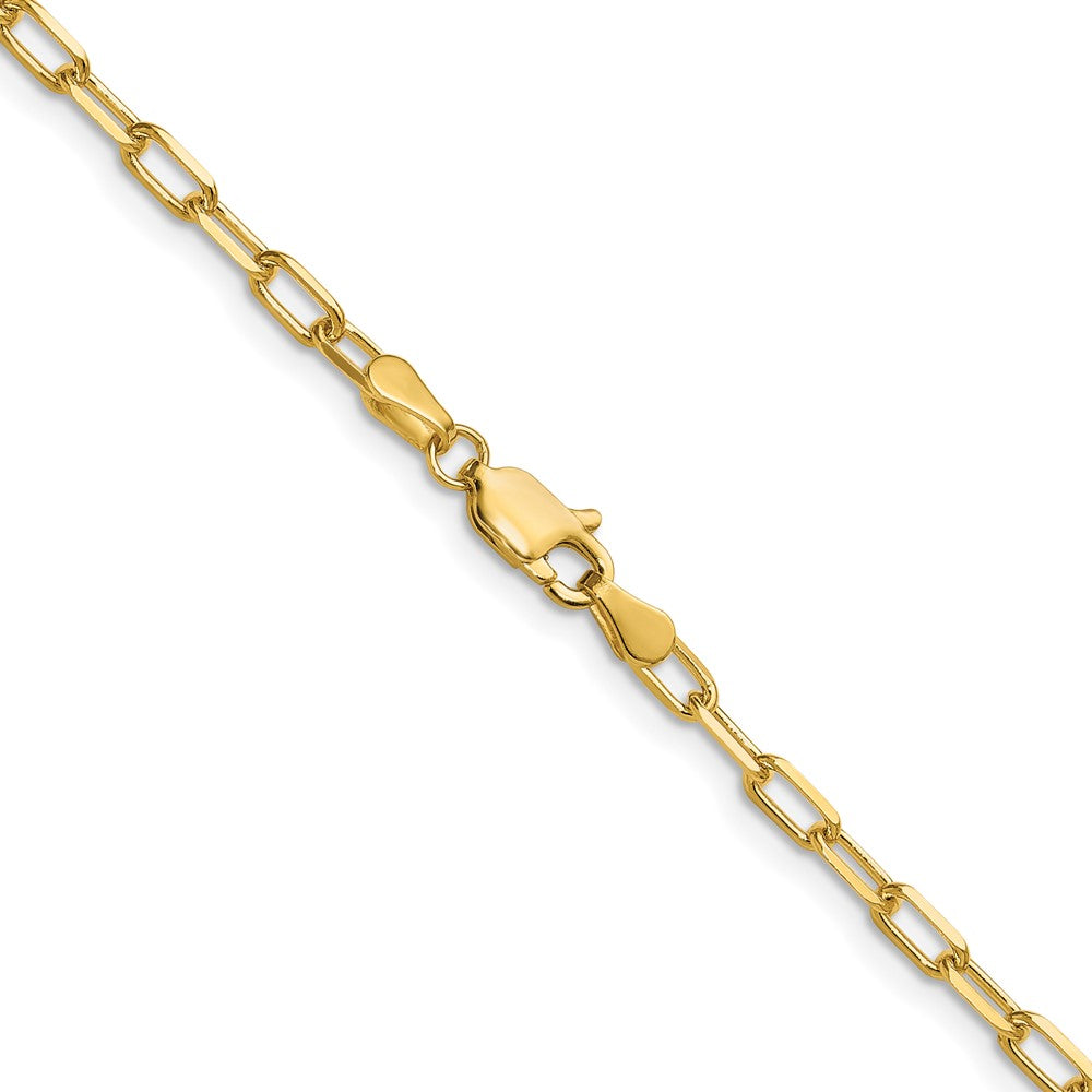 14K Yellow Gold 3.0mm Solid Beveled Paperclip 22 Inch Chain