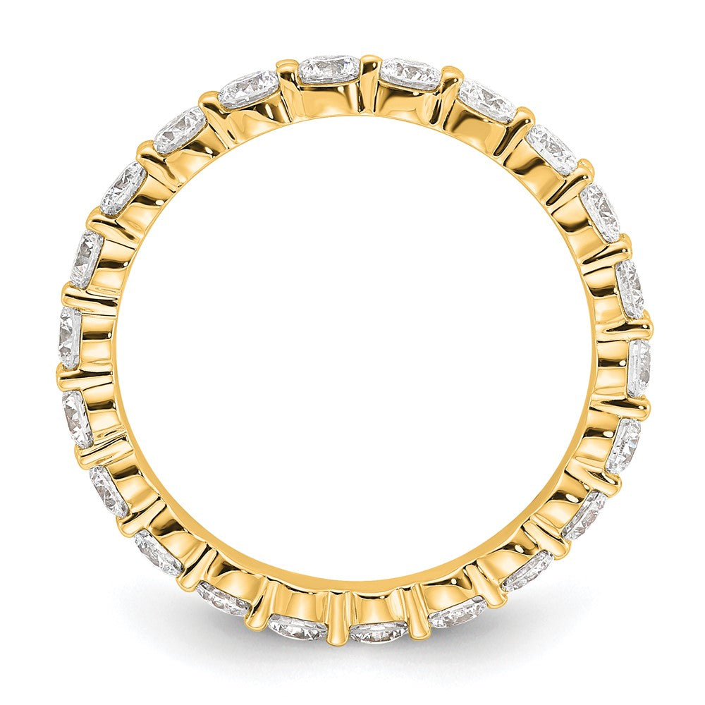 14K Yellow Gold 1 1/2 carat Lab Grown Diamond VS+ F+ Round Complete Channel Set Size 8 Eternity Wedding Band Ring