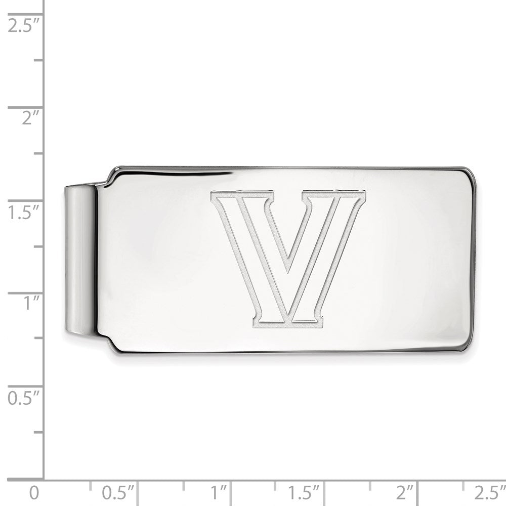 10K White Gold LogoArt Villanova University Letter V Money Clip