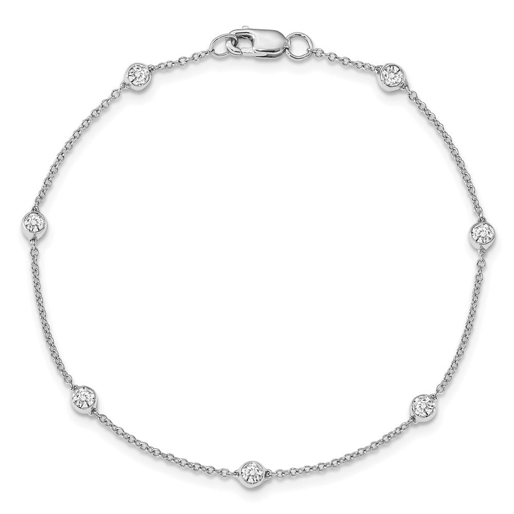 True Origin 14K White Gold 3/8 carat Lab Grown Diamond VS+ F+ Complete 7 Station 7 in Bracelet