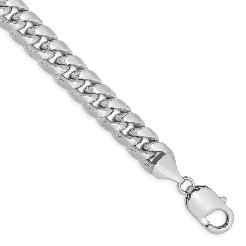 14K White Gold 9.3mm Semi-Solid Miami Cuban 9 Inch Chain