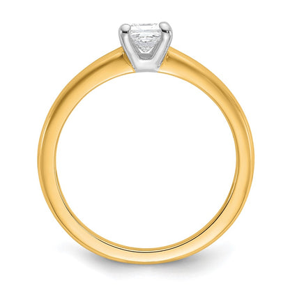 14K Two-Tone Gold Two-tone 1/2 carat Lab Grown Diamond VS+ F+ Princess Complete Solitaire Engagement Ring