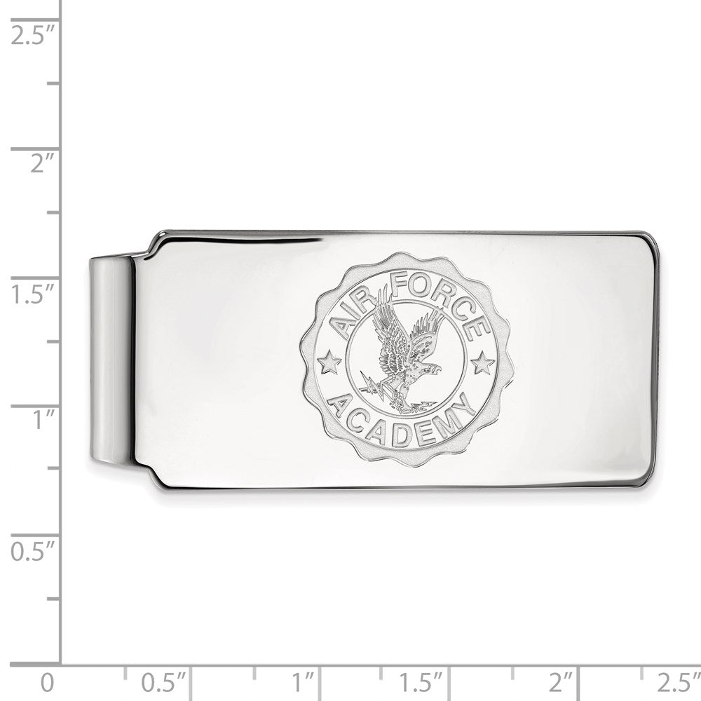 10K White Gold LogoArt United States Air Force Academy Crest Money Clip