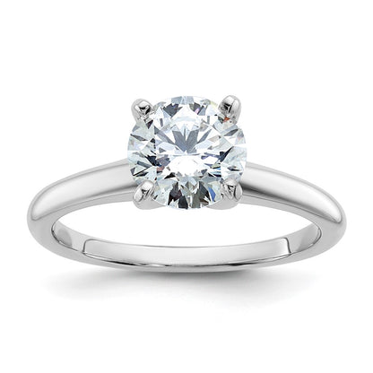14K White Gold 1 1/2 carat Lab Grown Diamond VS+ F+ Round Complete Solitaire Engagement Ring