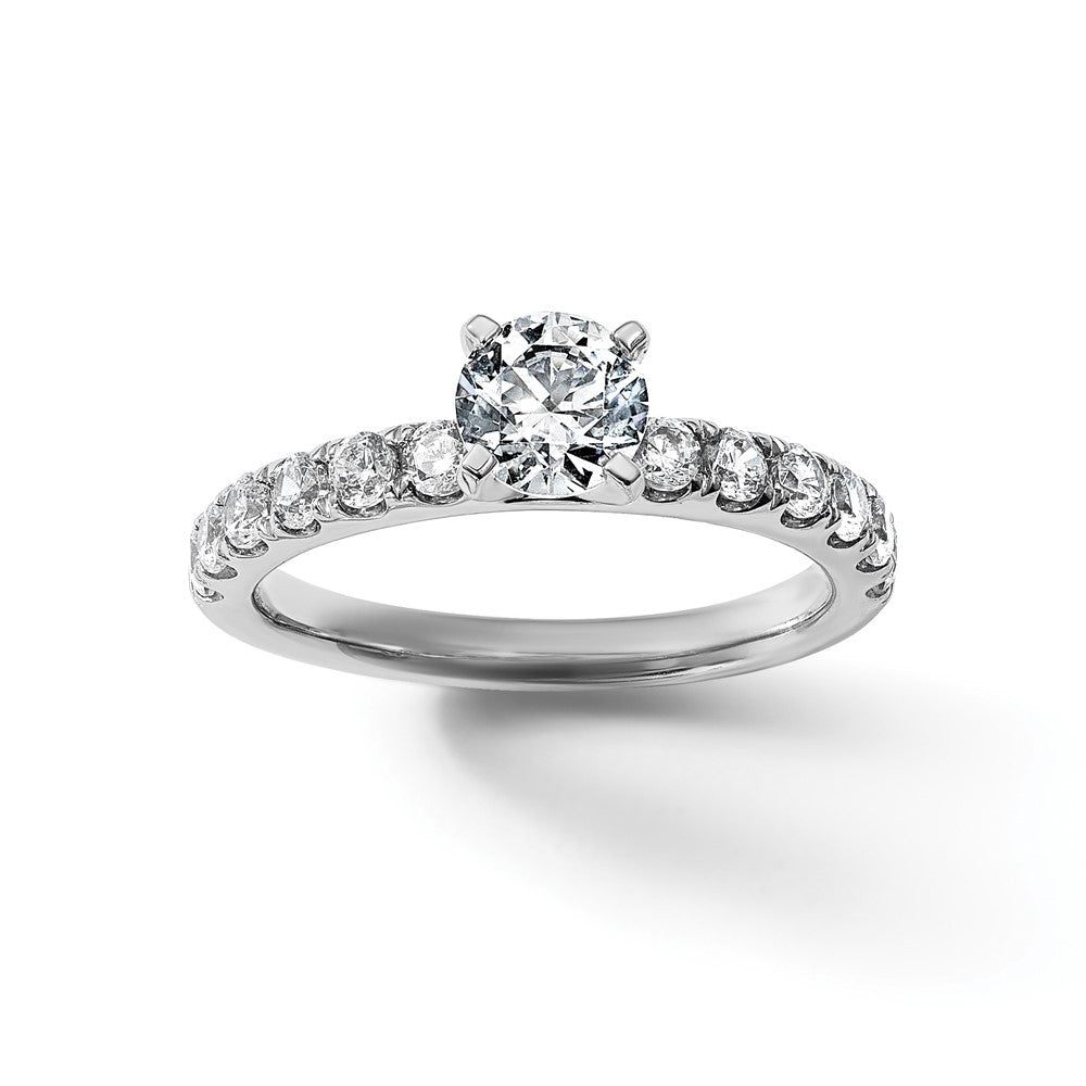 14K White Gold Certified 2 3/4 carat Lab Grown Diamond VS+ F+ Round Complete Engagement Ring
