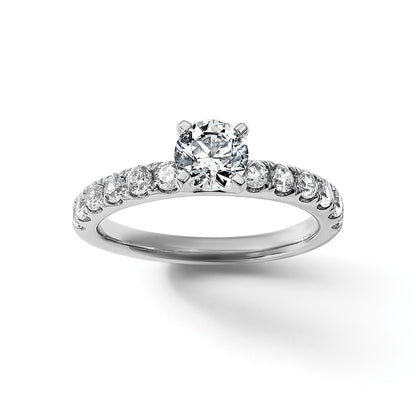 14K White Gold Certified 2 3/4 carat Lab Grown Diamond VS+ F+ Round Complete Engagement Ring