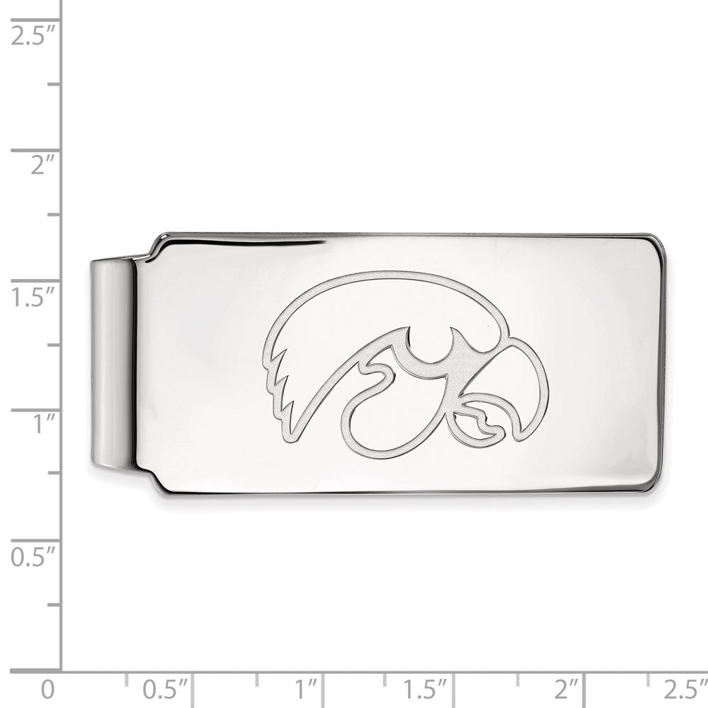 10K White Gold LogoArt University of Iowa Hawk Money Clip