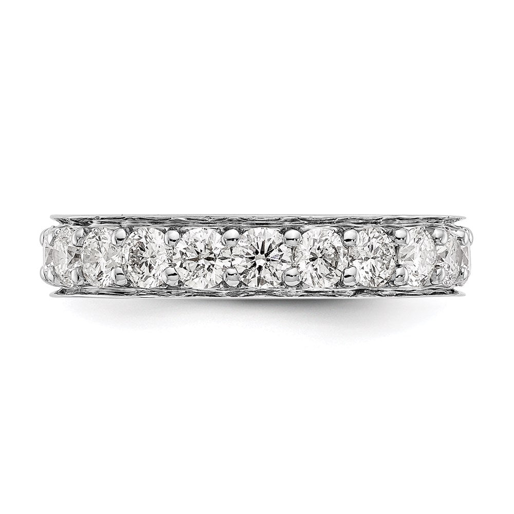 14K White Gold Polished Vintage 2ct Diamond Eternity Wedding Band Ring