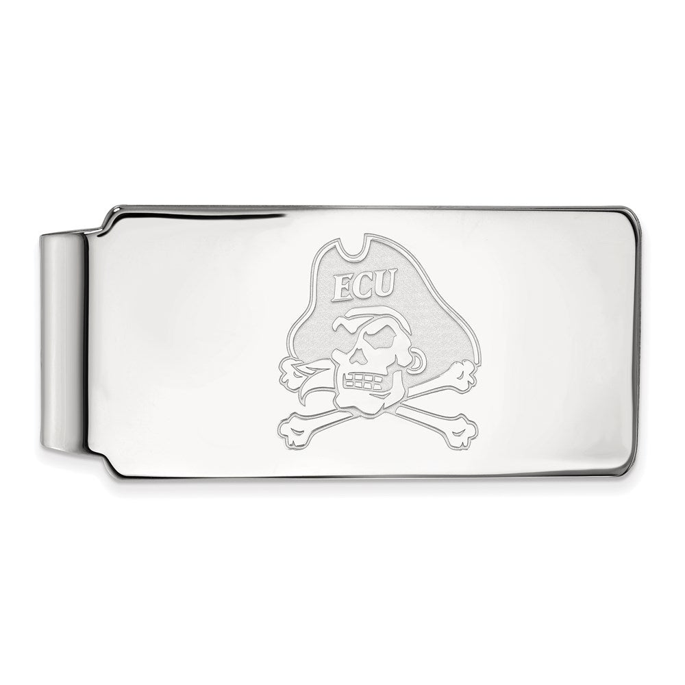 10K White Gold LogoArt East Carolina University Pirate Money Clip