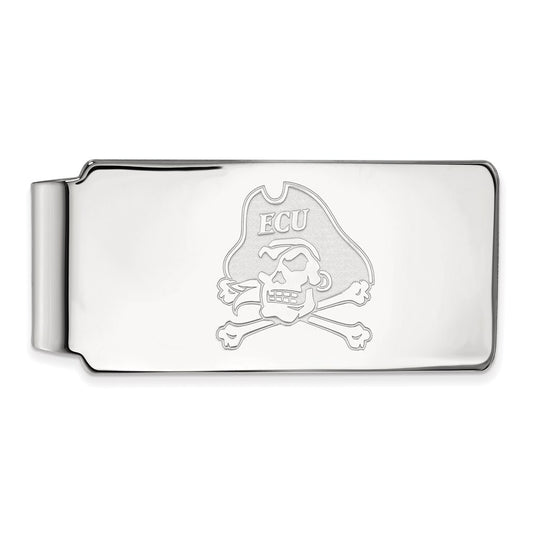 10K White Gold LogoArt East Carolina University Pirate Money Clip