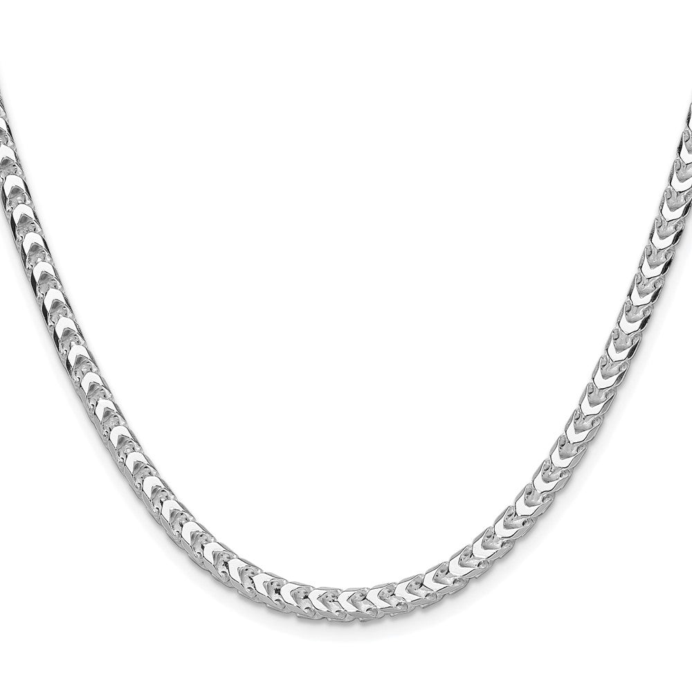 Sterling Silver Rhodium-plated 4.7mm D/C Square Franco 26 Inch Chain