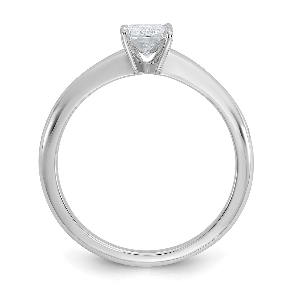 14K White Gold 3/4 carat Lab Grown Diamond VS+ F+ Radiant Solitaire Complete Engagement Ring
