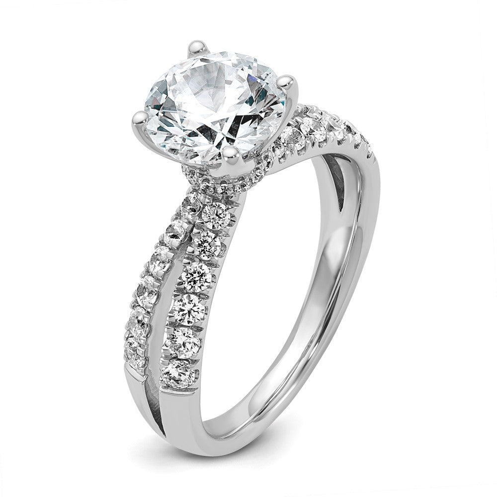 True Origin 14K White Gold 2 5/8 carat Lab Grown Diamond VS+ F+ Complete Round Engagement Ring