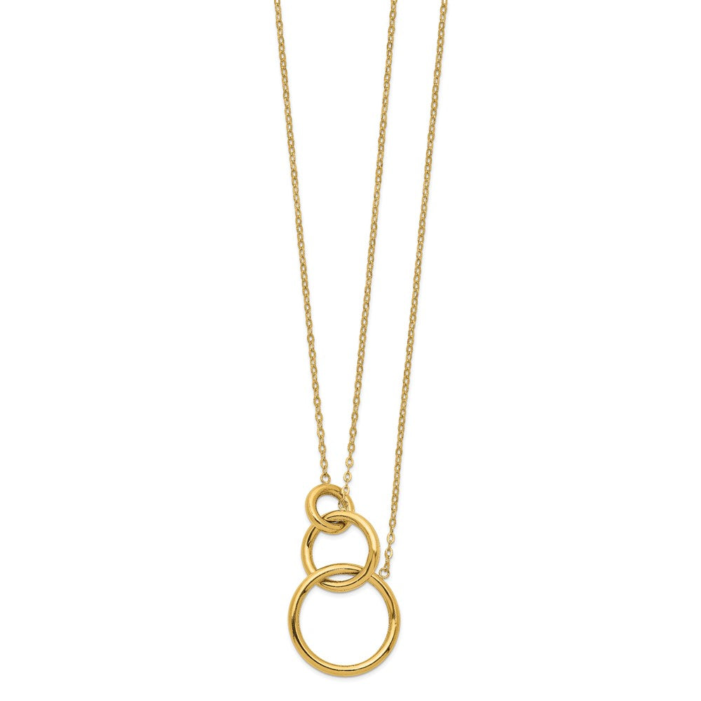 14K Yellow Gold Oval Linked Layer Chain Necklace