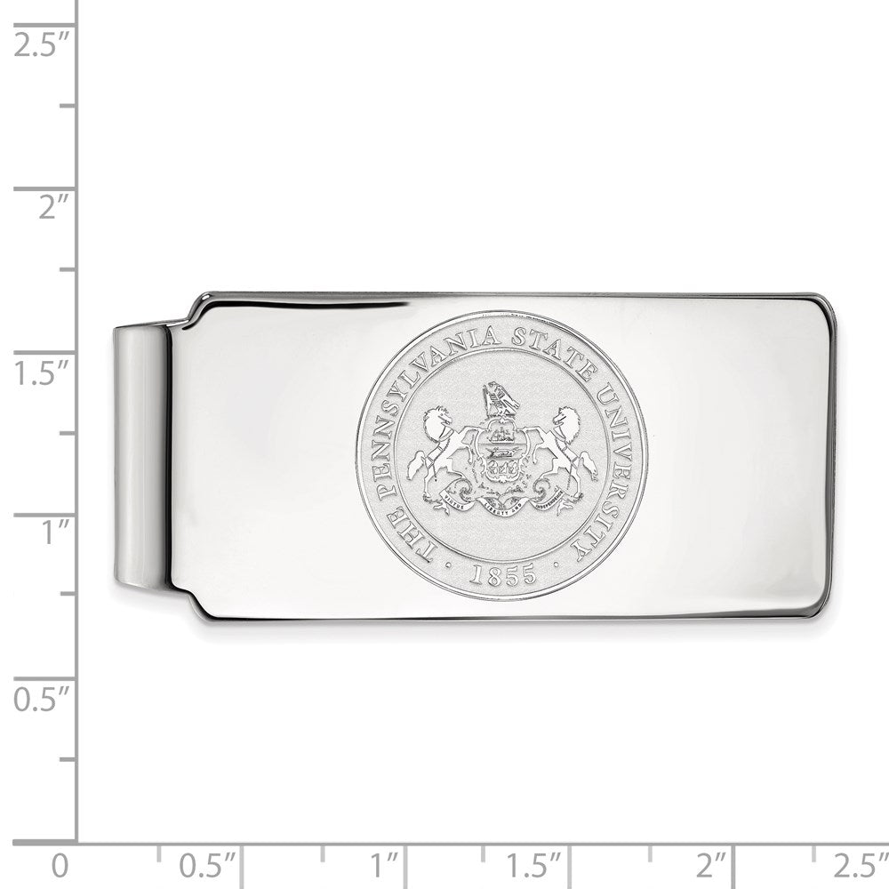 10K White Gold LogoArt Penn State University Crest Money Clip