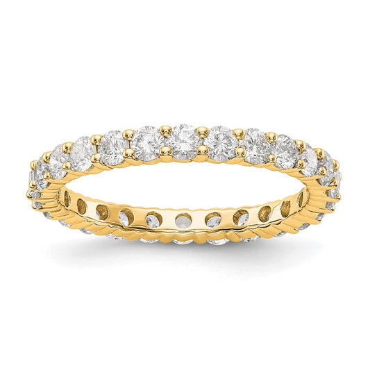 14K Yellow Gold 1.5CT Shared Prong Diamond Eternity Wedding Band Ring