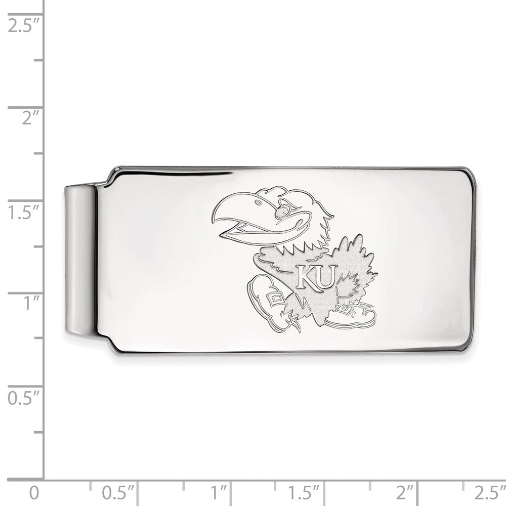 10K White Gold LogoArt University of Kansas Jayhawk Money Clip