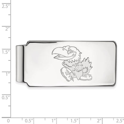 10K White Gold LogoArt University of Kansas Jayhawk Money Clip