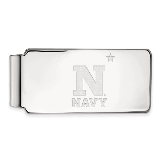 10K White Gold LogoArt US Naval Academy Money Clip